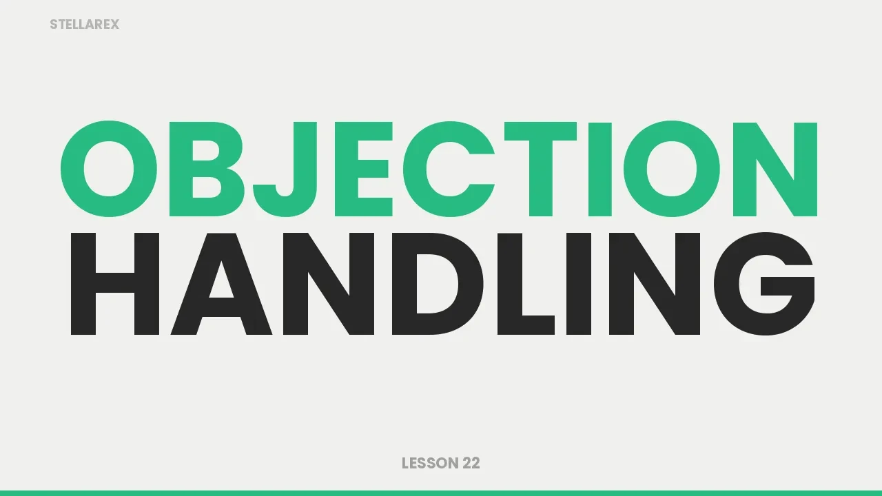 LESSON 22 - Objection Handling lesson poster