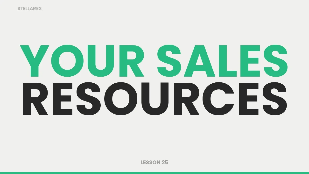 LESSON 25 - Your Sales Resources lesson poster