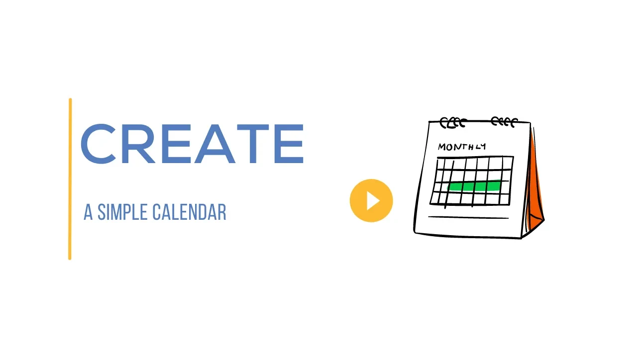 Create A Simple Calendar lesson poster