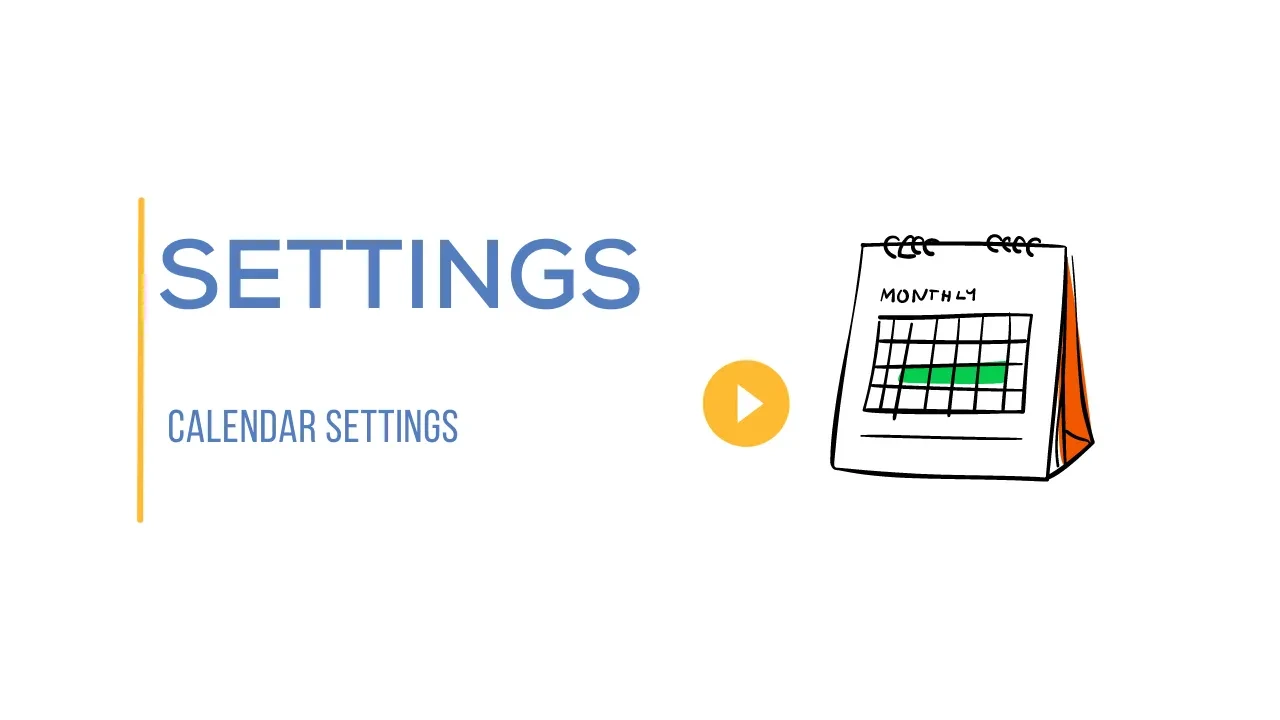Calendar Settings lesson poster