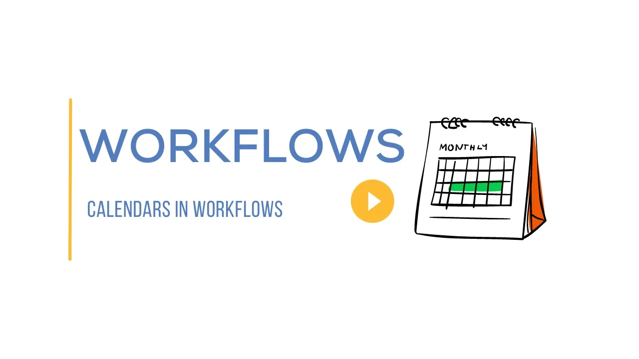 Calendars in Workflow lesson poster