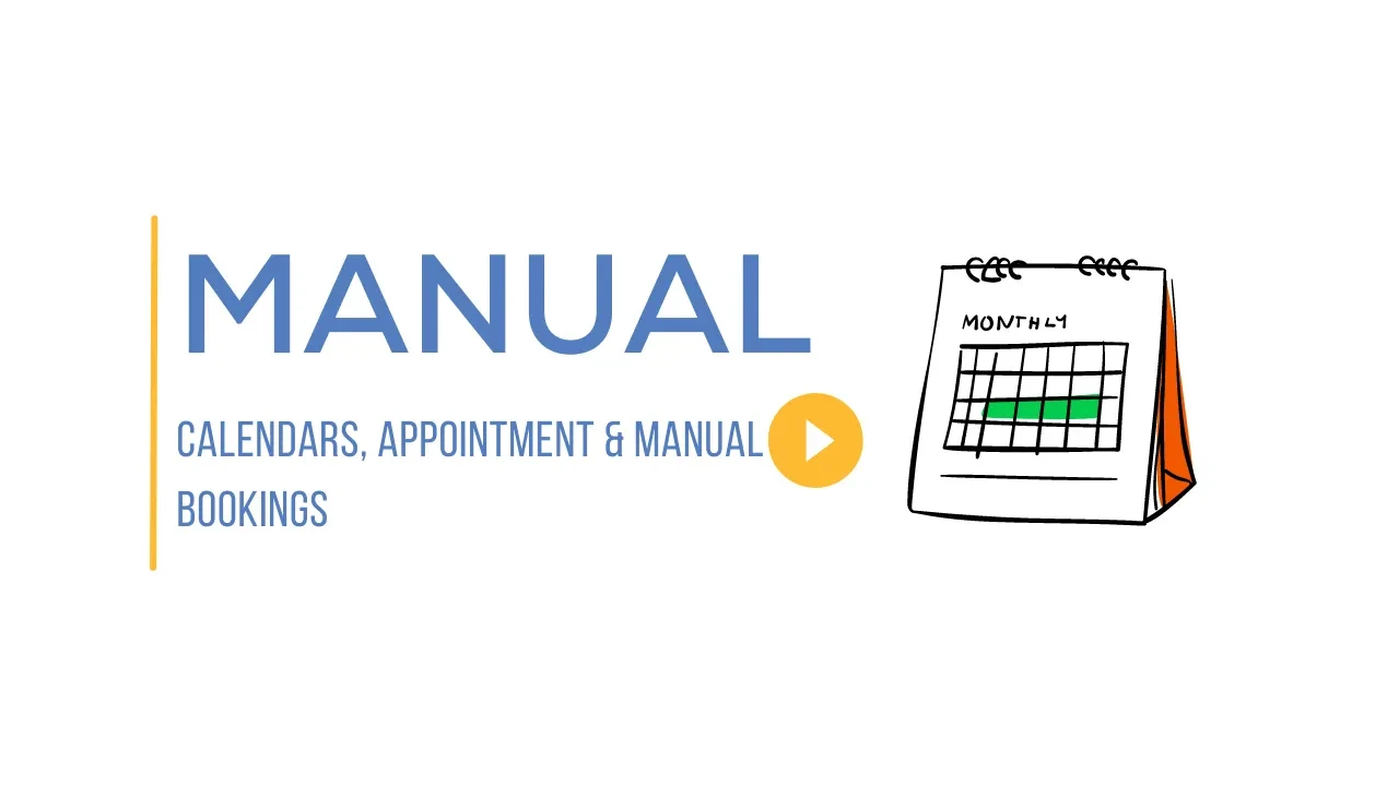 Calendars, Appointments, & Manual Bookings lesson poster