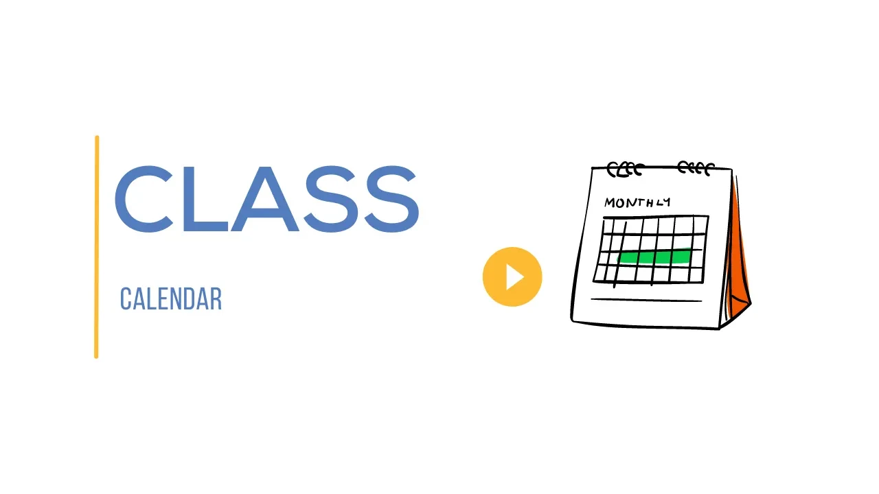 Class Calendar lesson poster
