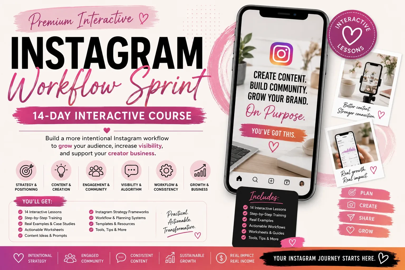Welcome to the Instagram Workflow Sprint 💜 lesson poster