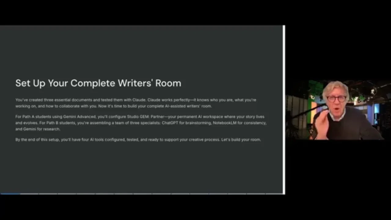 ChatGPT, Gemini and NotebookLM: Setting up the rest of your virtual writer' s room lesson poster