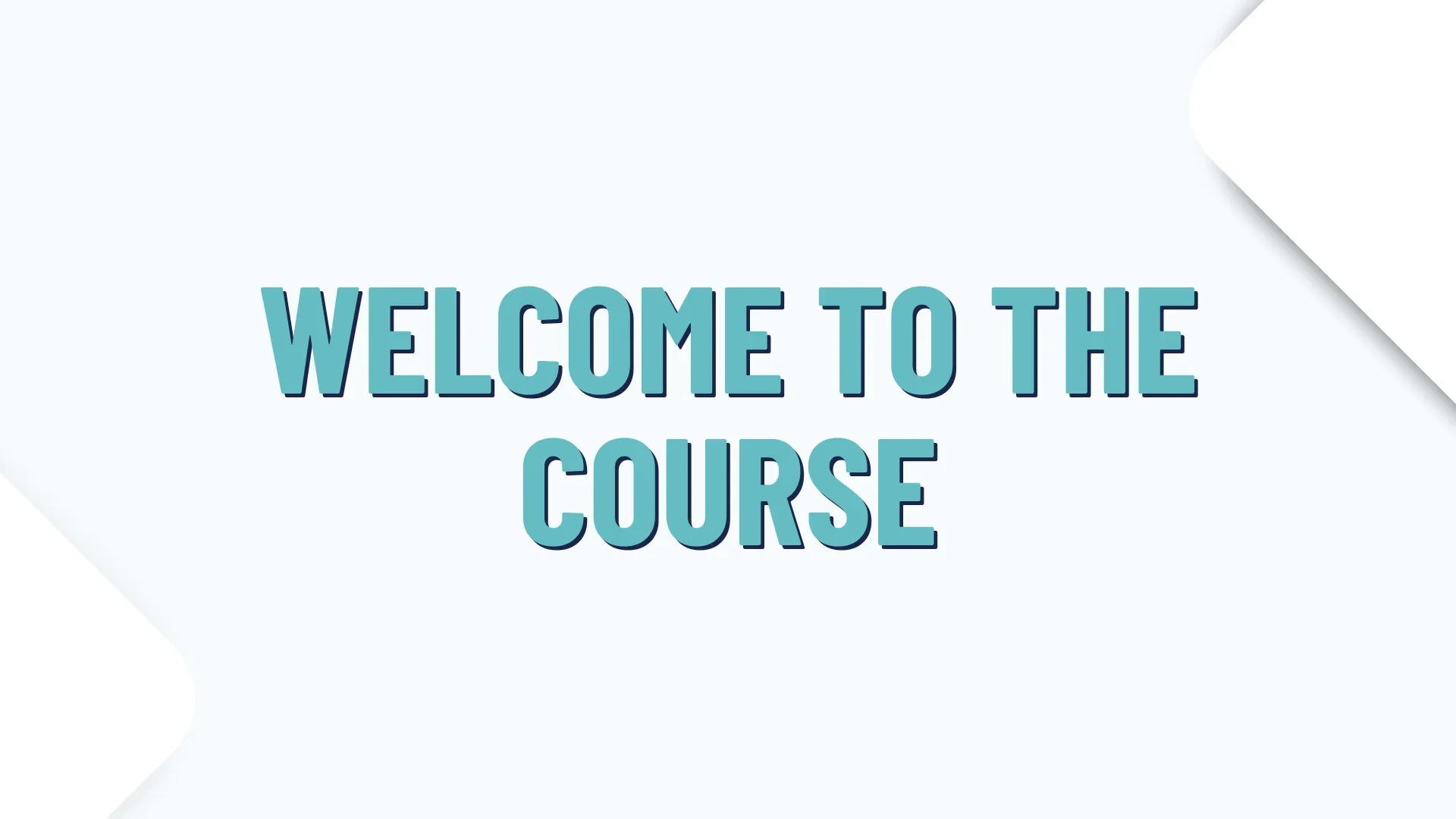 Welcome to the training course lesson poster