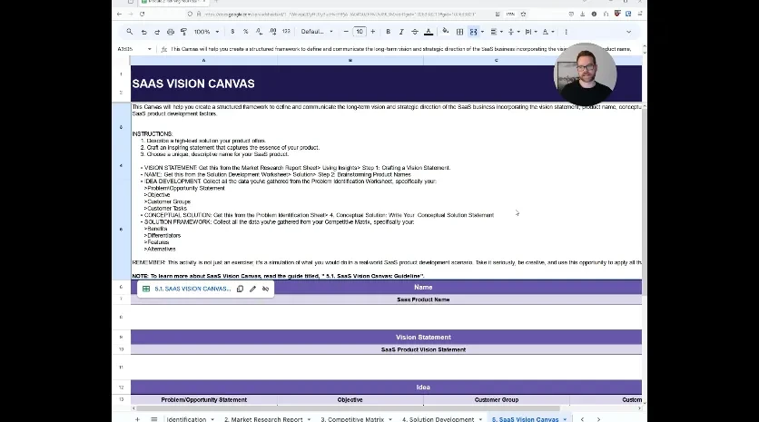 Homework 5.1 - SaaS Vision Canvas lesson poster