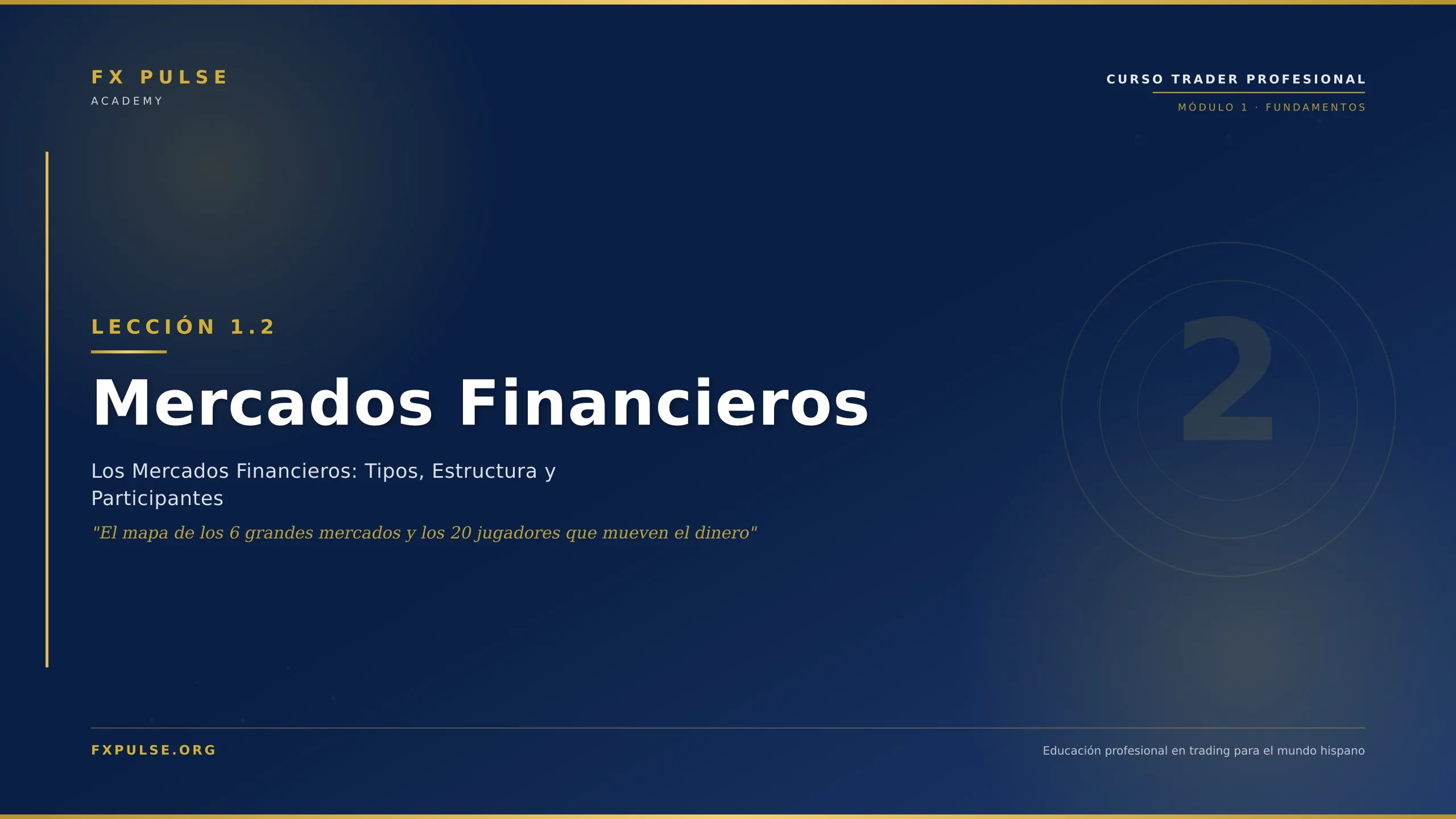 Lección 1.2 - Los Mercados Financieros: Tipos, Estructura y Participantes lesson poster