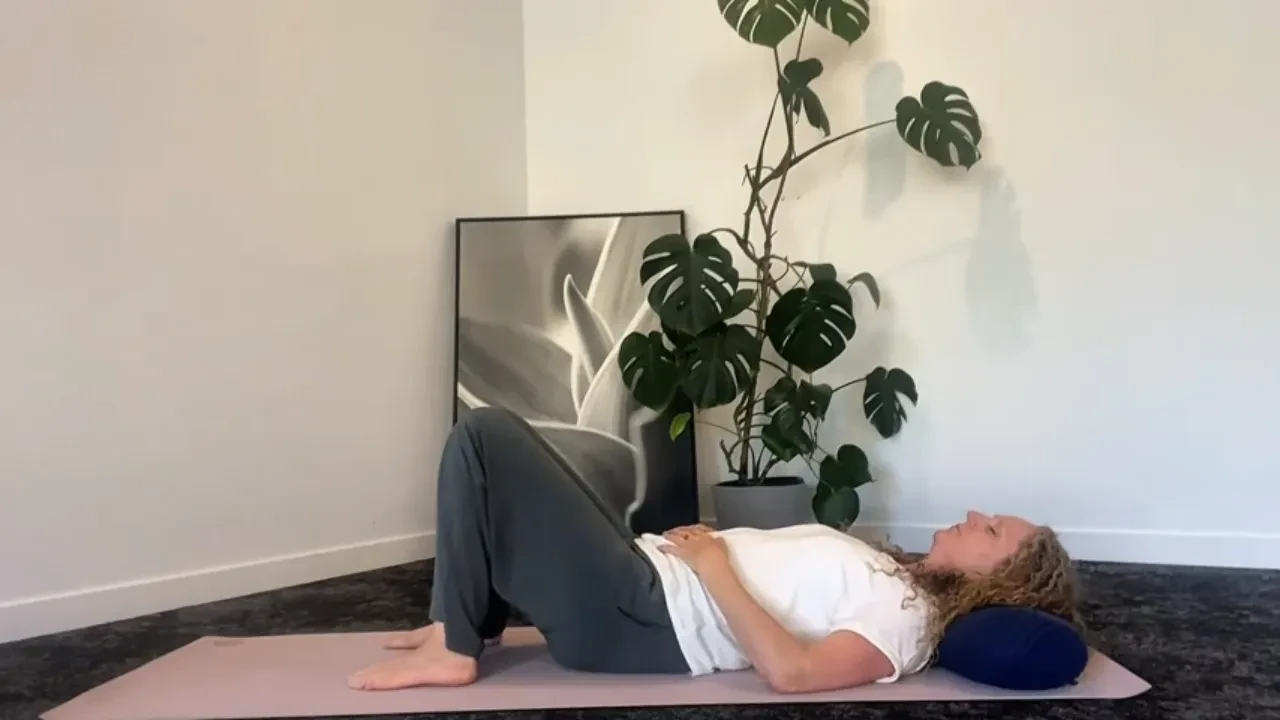 Lying Belly Breathing  lesson poster
