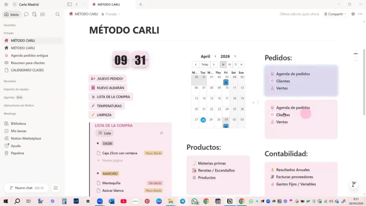 SI VIENES DE MÉTODO CARLI ESENCIAL - Pasar agenda a Método Carli Pro lesson poster
