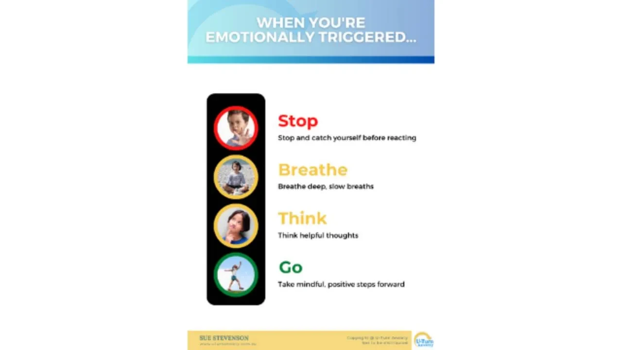 Emotional Regulation (Traffic Lights) - kids lesson poster