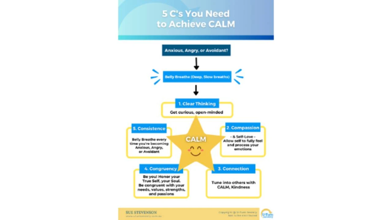 5 C's You Need to Achieve CALM lesson poster