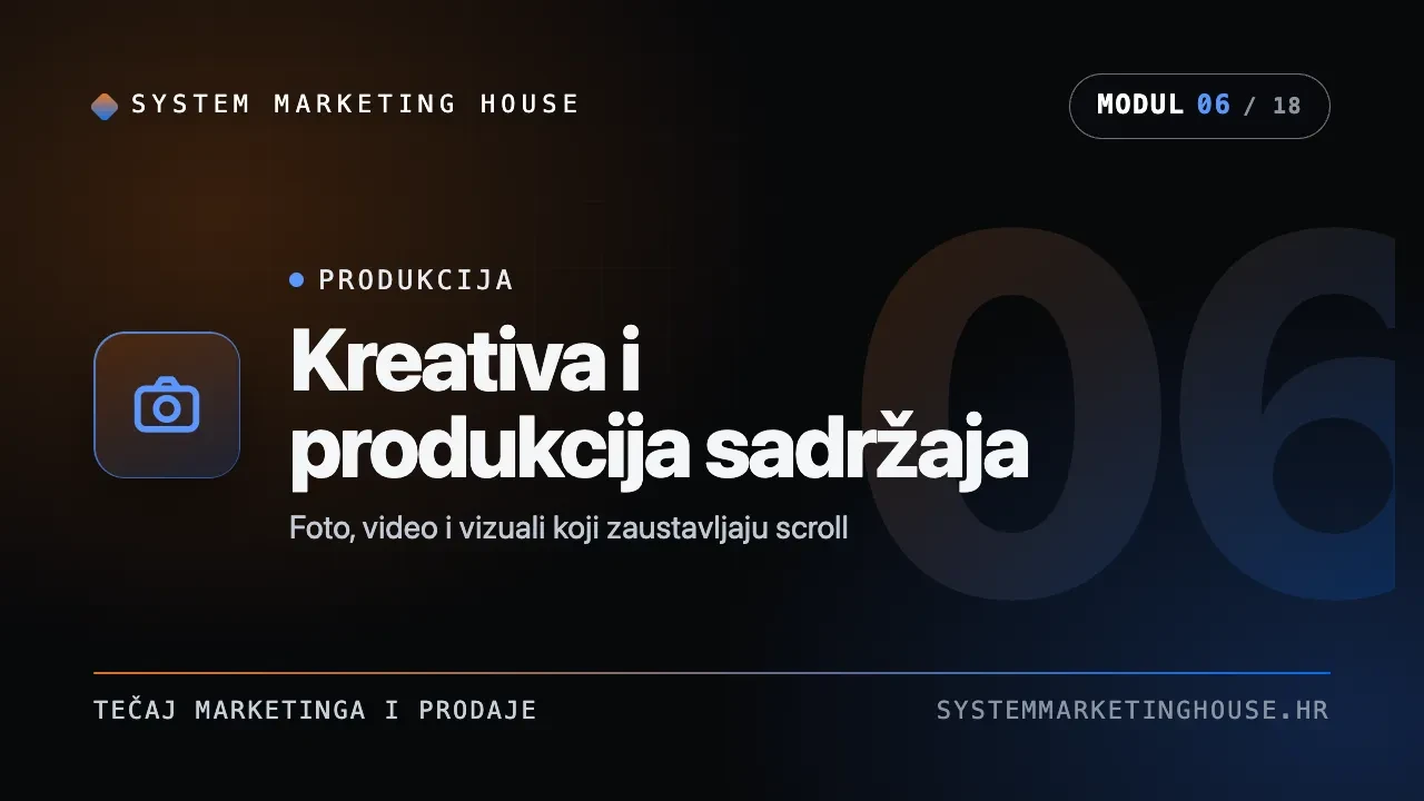 Kreativa i produkcija sadržaja lesson poster