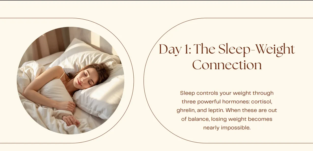 Day 1: The Sleep-Weight Connection Nobody Told You About lesson poster