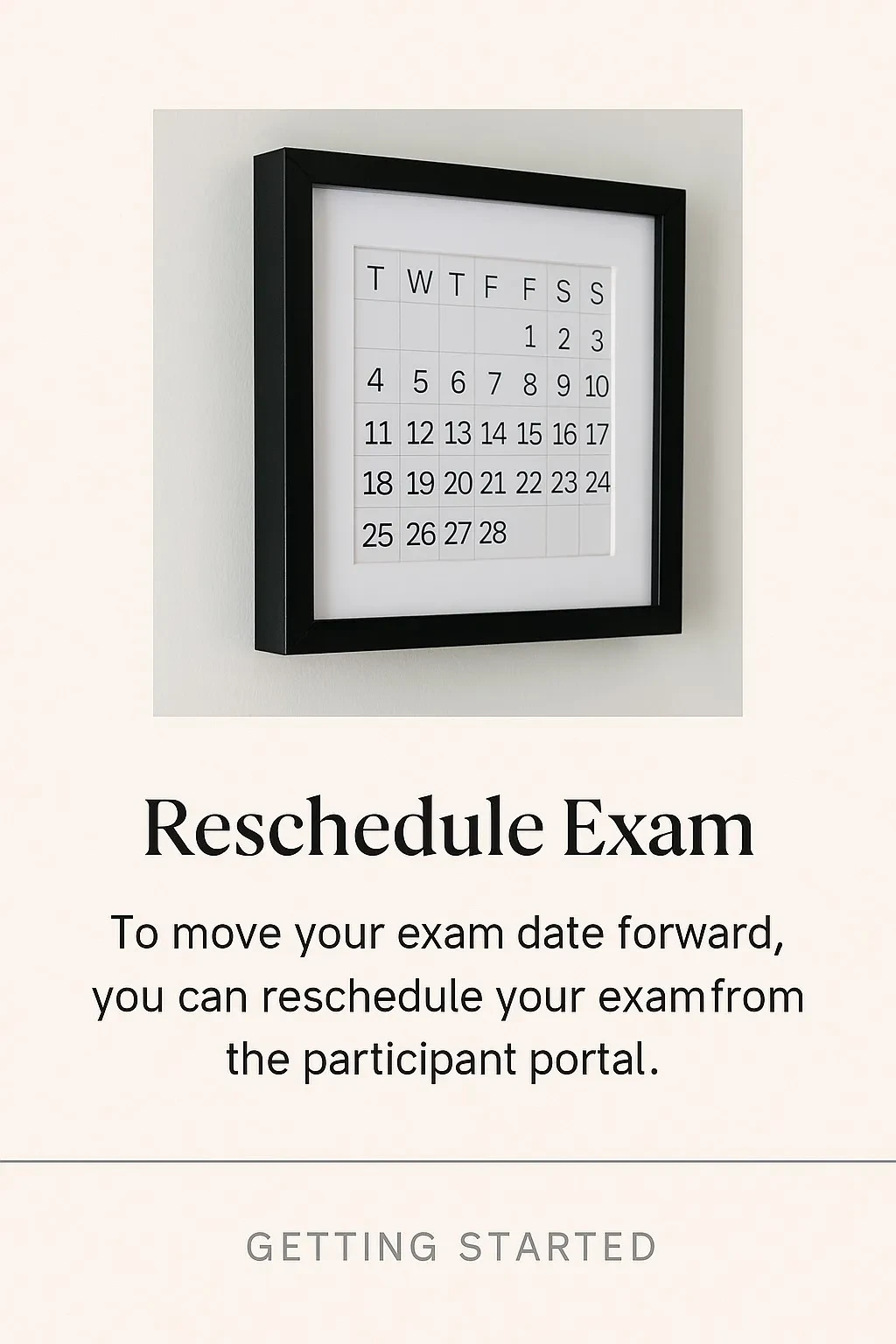 Reschedule Exam lesson poster