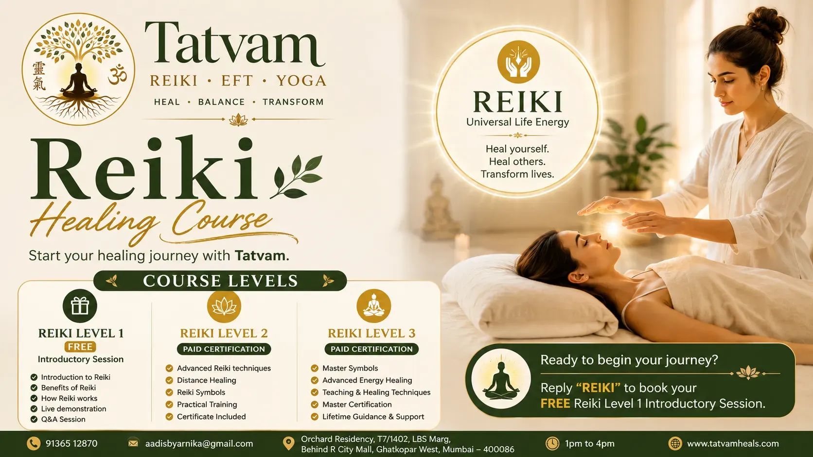 Reiki Level 1 – FREE Introductory Session