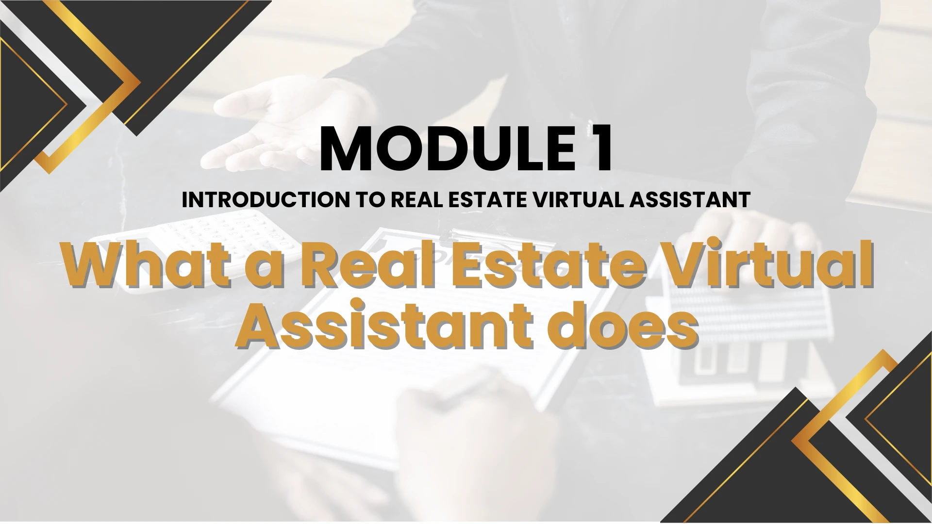 Lesson 1: What a Real Estate Virtual Assistant does lesson poster