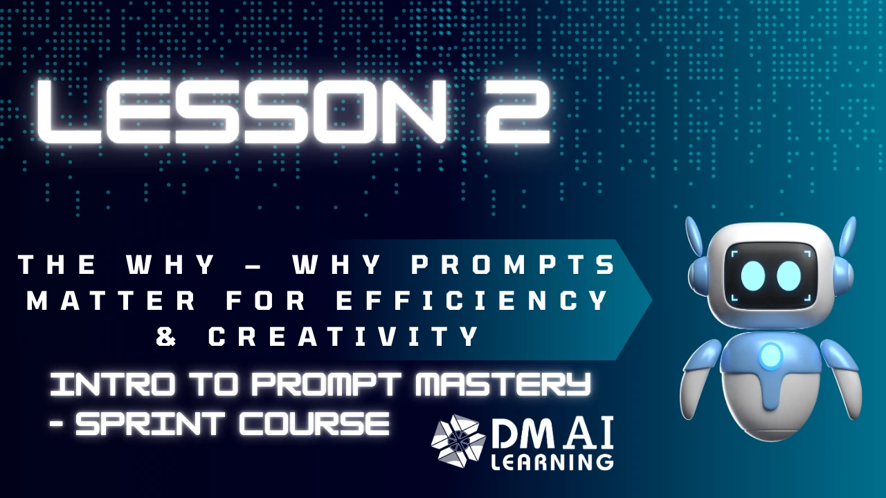📗 Lesson 2: The Why – Why Prompts Matter for Efficiency and Creativity lesson poster
