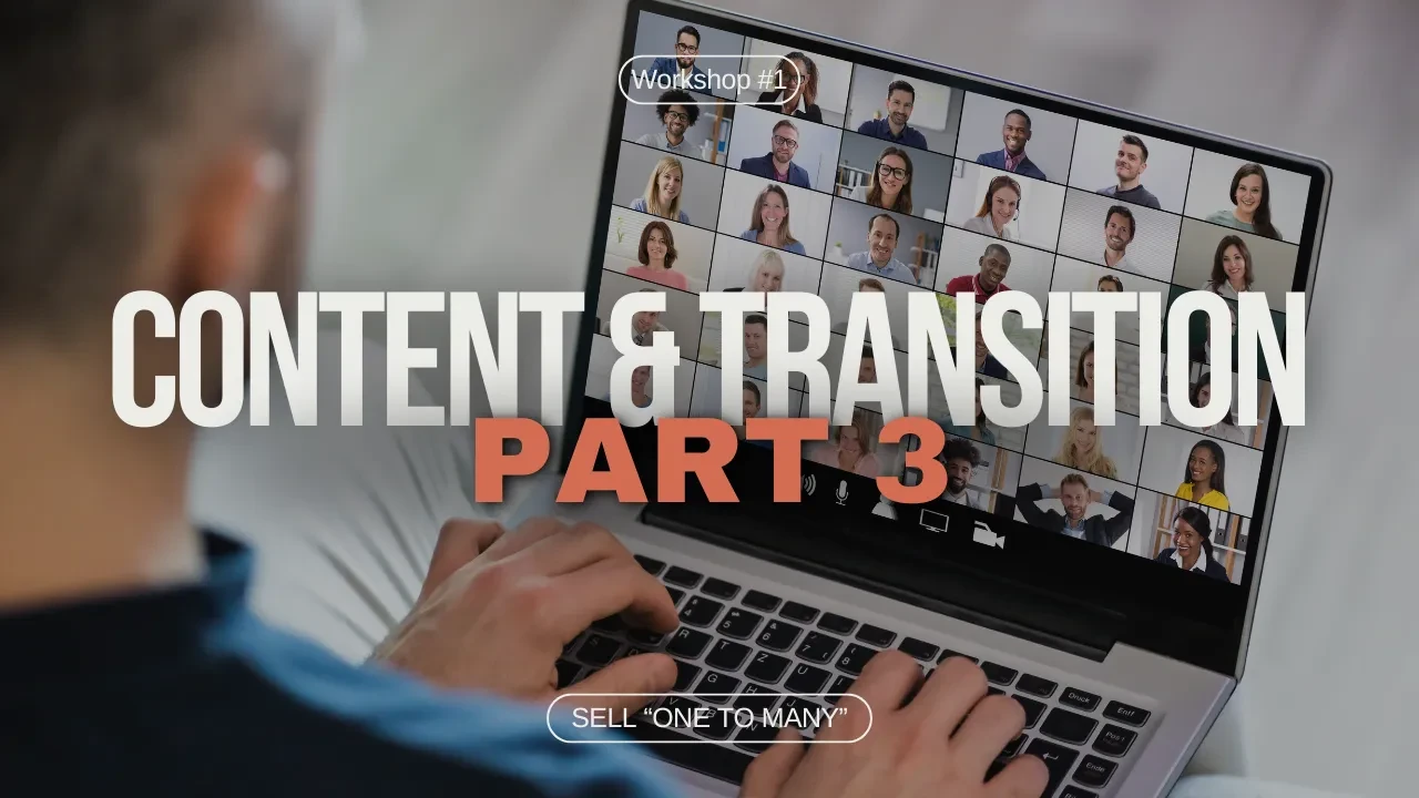 Part 3 - Content Section & Sales Transition lesson poster