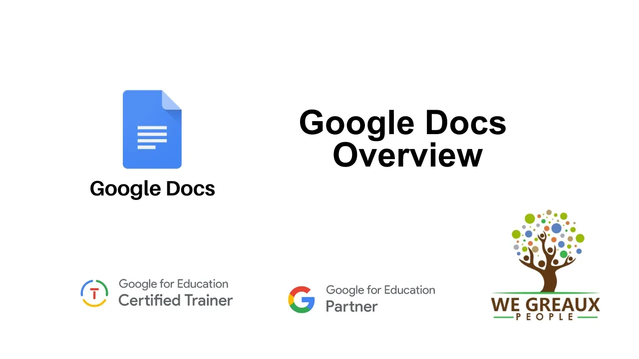 Brief Overview: Learn the Basics of Google Docs lesson poster