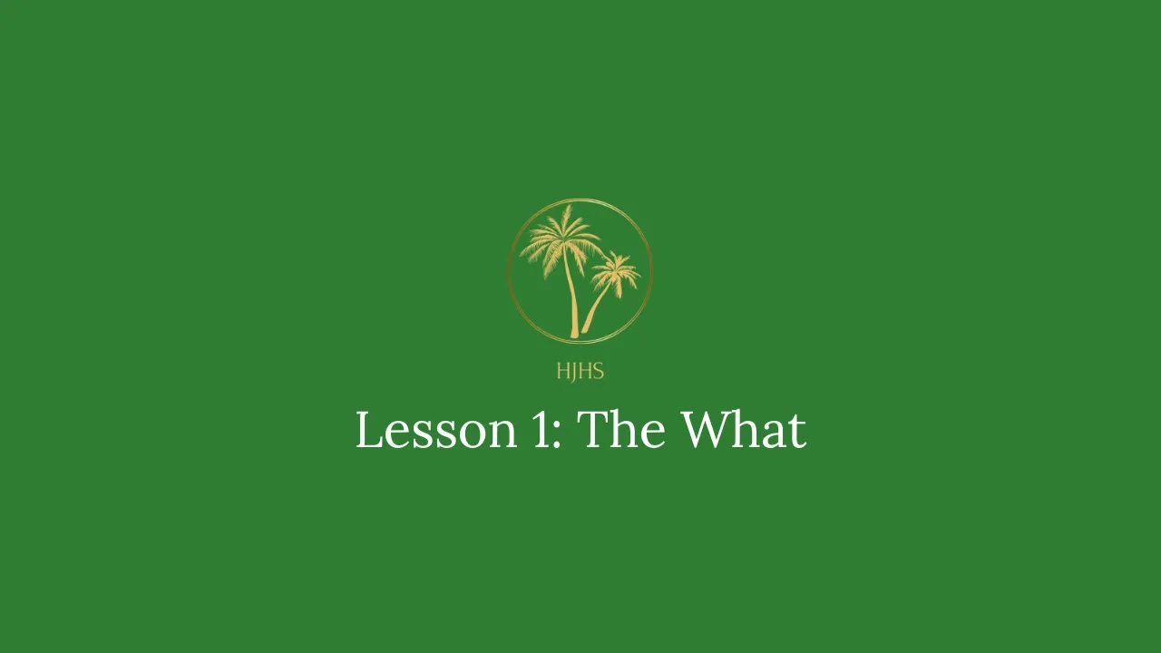 Lesson 1: The What lesson poster