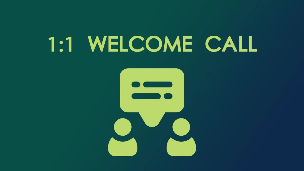1:1 Welcome Call lesson poster
