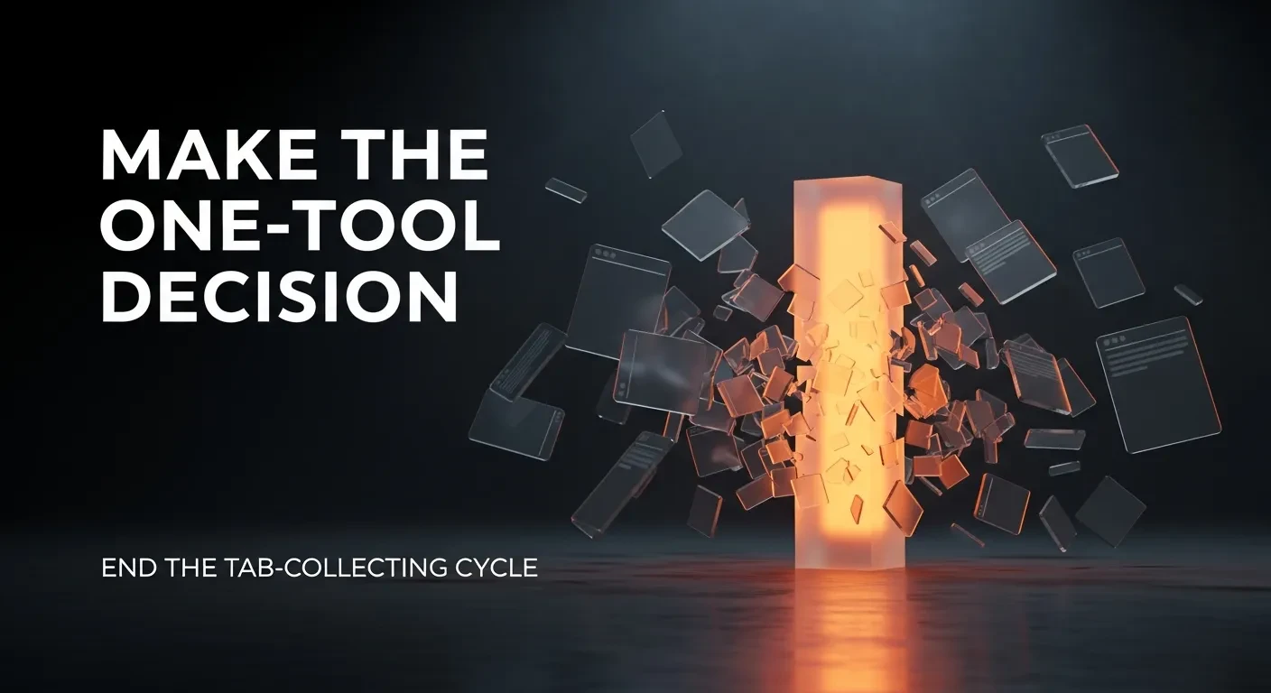 Make the One-Tool Decision (And End the Tab-Collecting Cycle) lesson poster