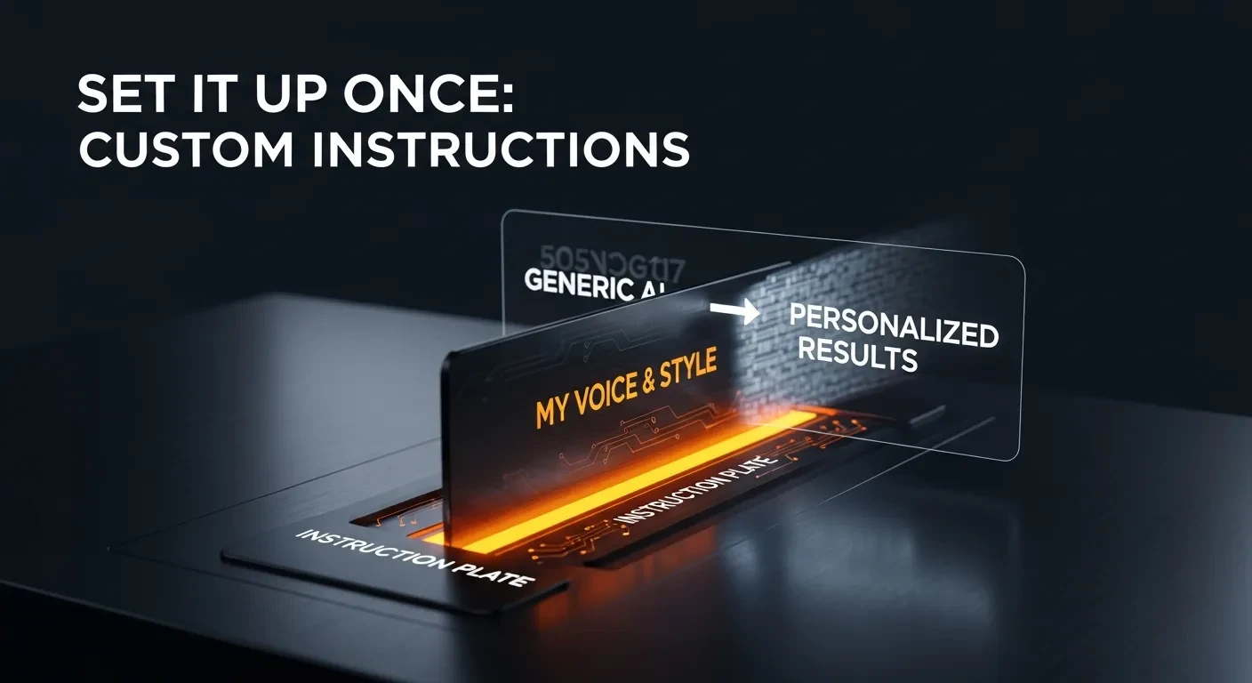 Set It Up Once: Custom Instructions That Fix Generic Outputs lesson poster
