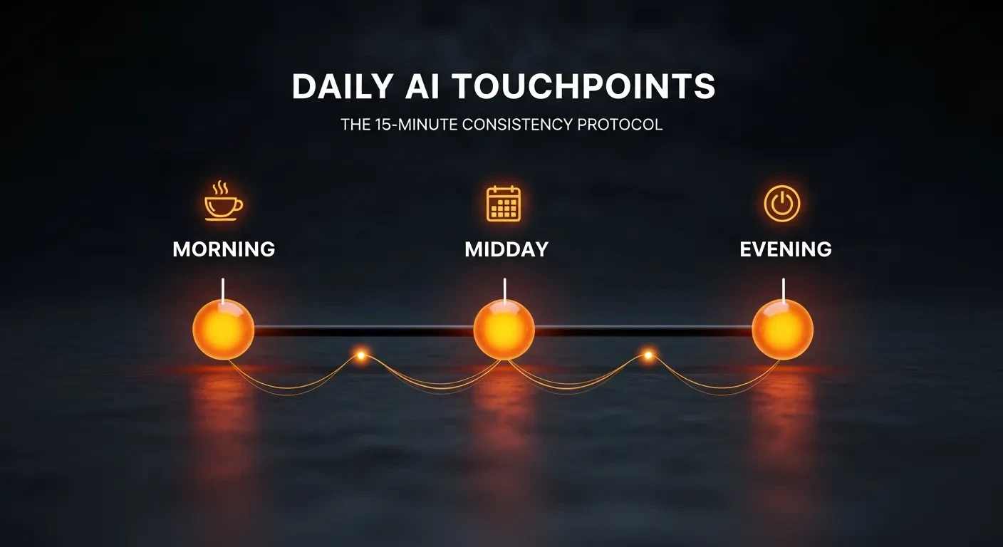 Daily AI Touchpoints: Where This Fits in Your Schedule (Without Extra Time) lesson poster