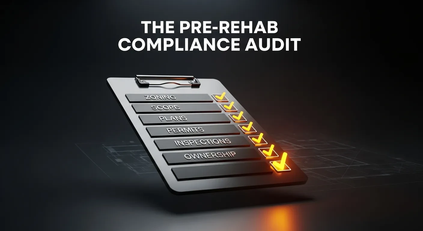 Execution Checklist: The Pre-Rehab Compliance Audit lesson poster
