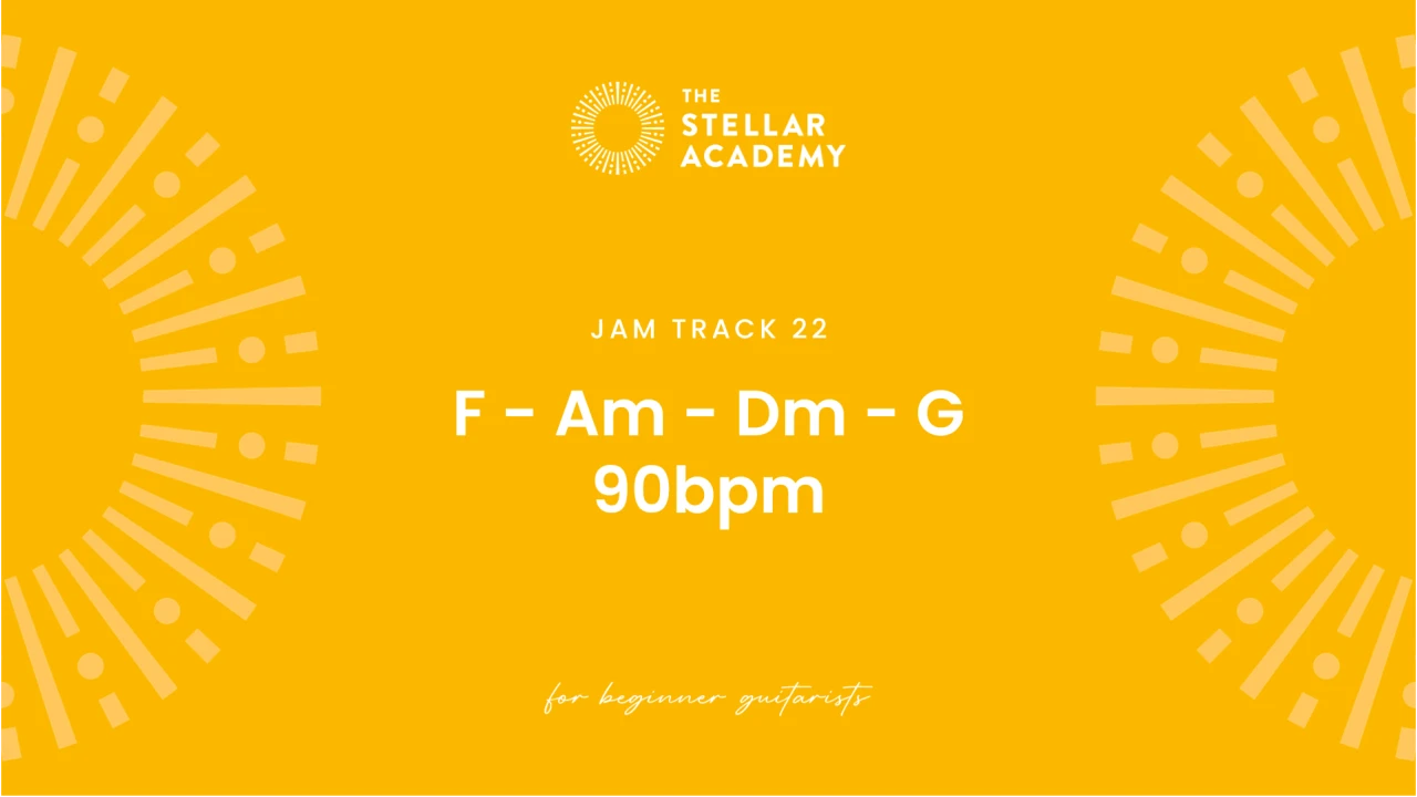 Jam Track 22 | F - Am - Dm - G | 90bpm lesson poster