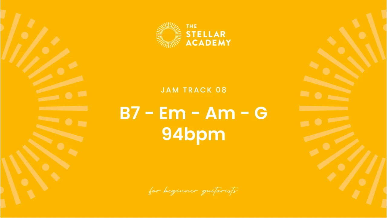Jam Track 08 | B7 - Em - Am - G | 94bpm lesson poster