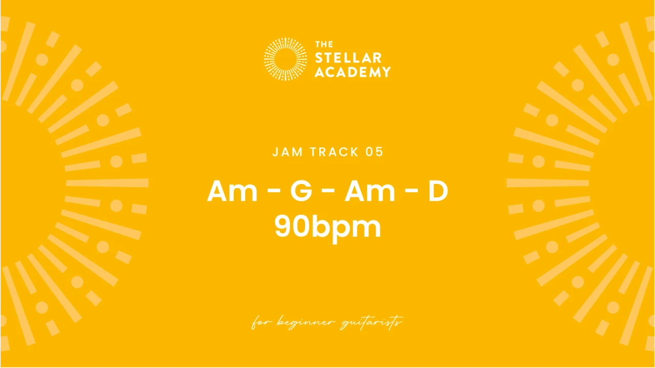 Jam Track 05 | Am - G - Am - D | 90bpm lesson poster