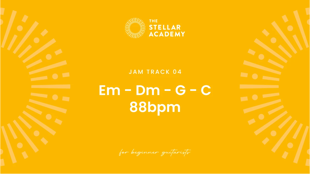 Jam Track 04 | Em - Dm - G - C | 88bpm lesson poster
