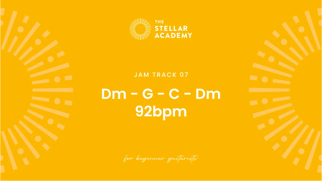 Jam Track 07 | Dm - G - C - Dm | 92bpm lesson poster