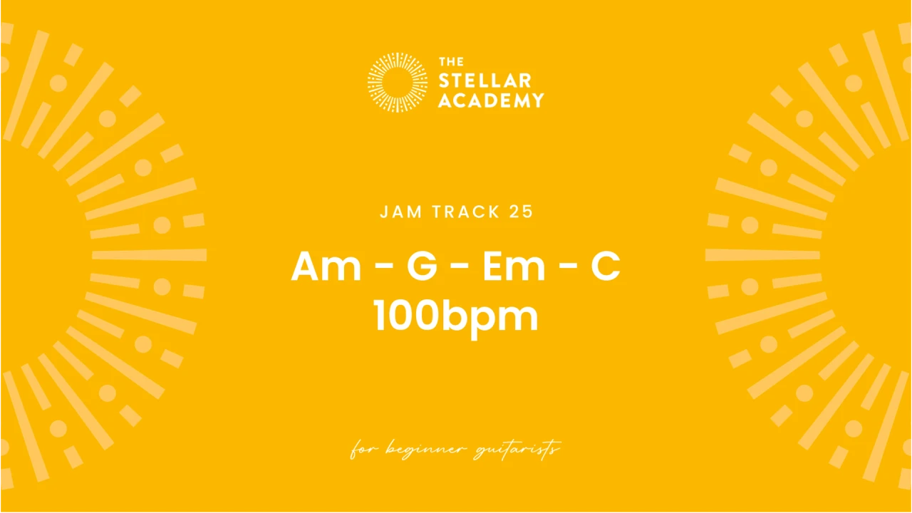 Jam Track 25 | Am - G - Em - C | 100bpm lesson poster