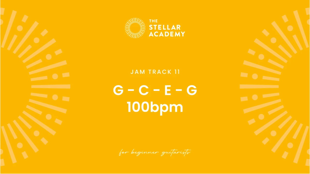Jam Track 11 | G - C - E - G | 100bpm lesson poster