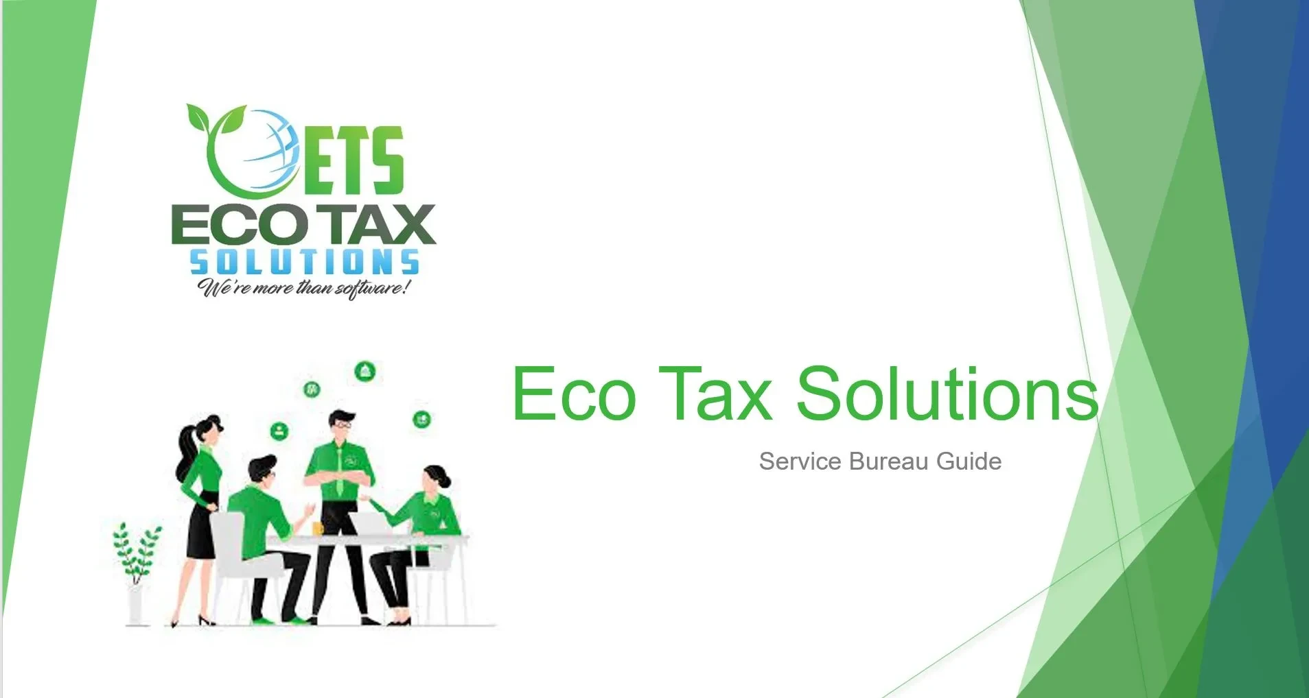 Welcome to Eco Tax Solutions~ Service Bureau Guide lesson poster