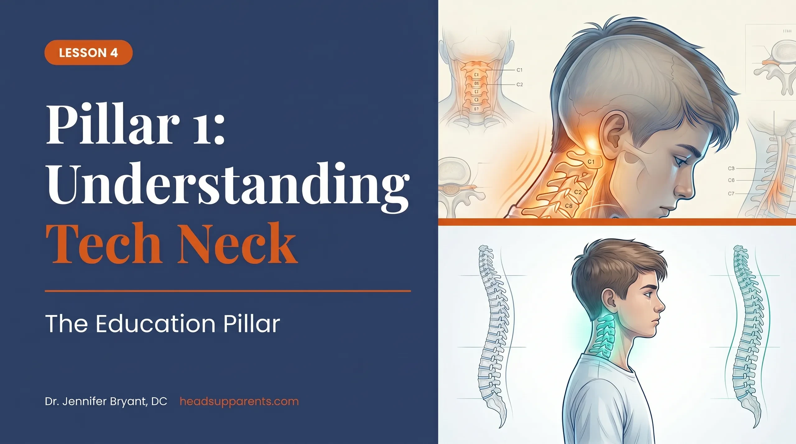 Lesson 4 — Pillar 1: Understanding Tech Neck lesson poster