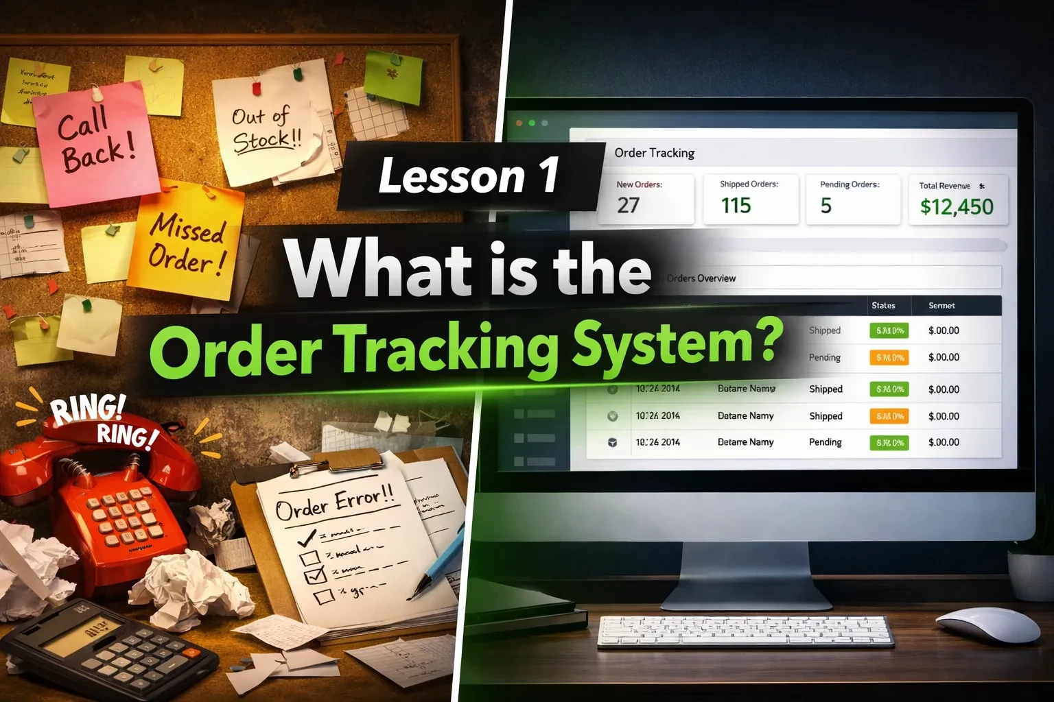 Lesson 1: The What — Understanding the Order Tracking System lesson poster