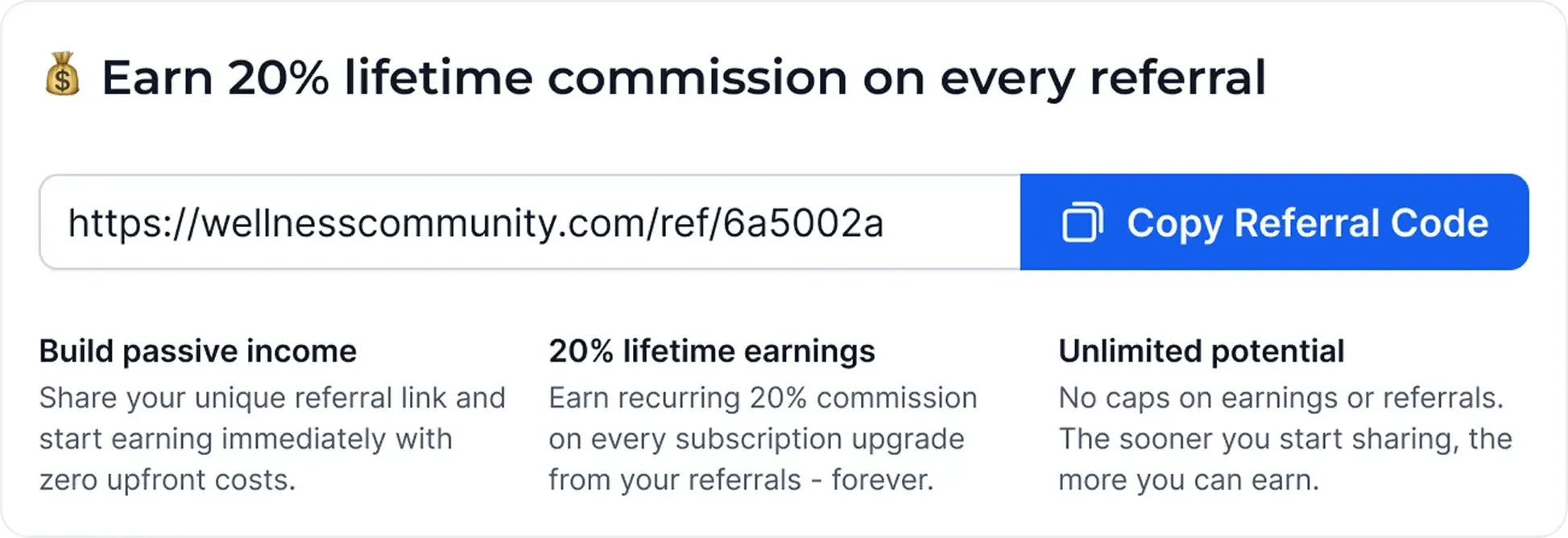 Affiliate dashboard with earnings tracking