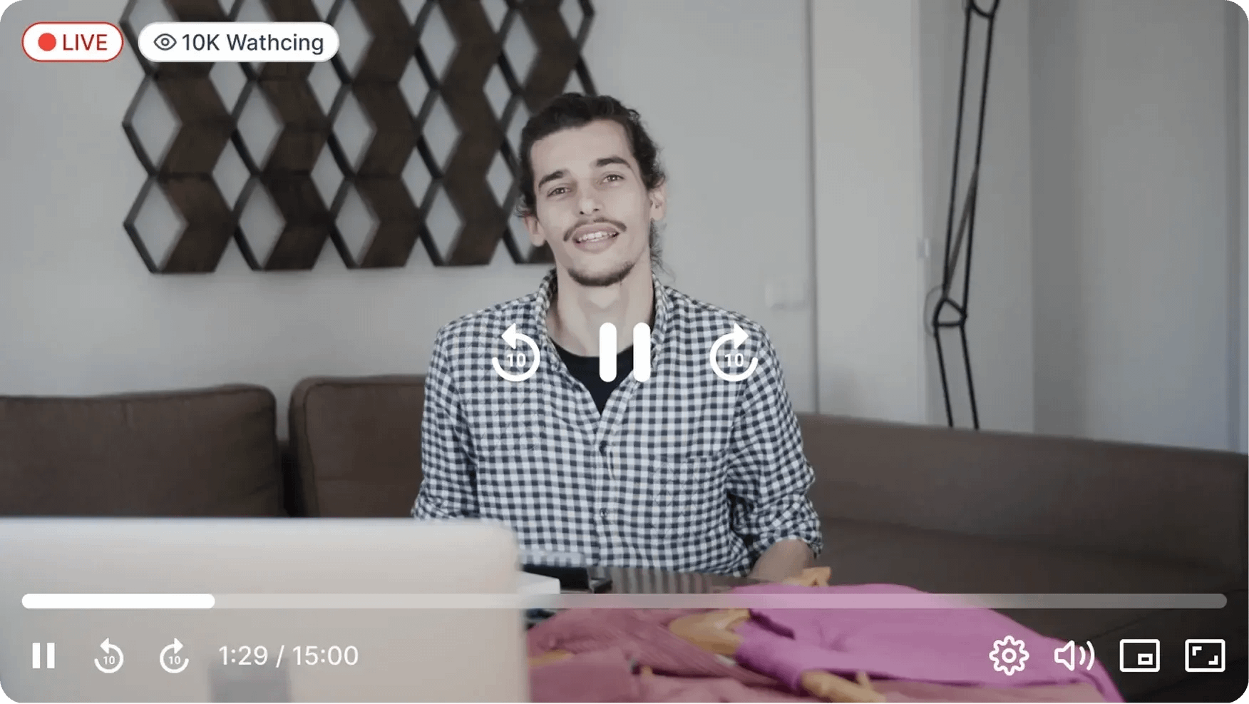 Live session scheduling interface