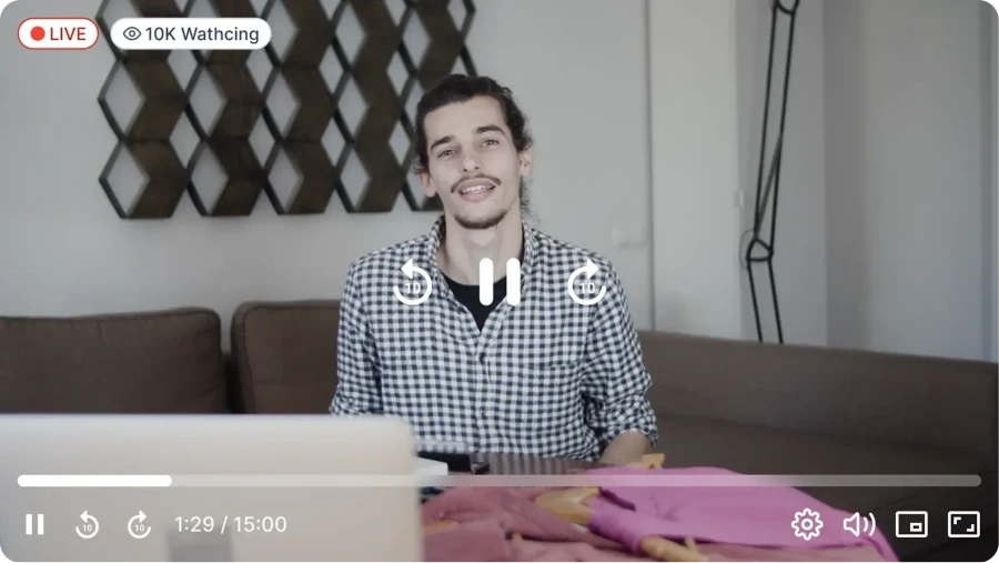 Live session scheduling interface