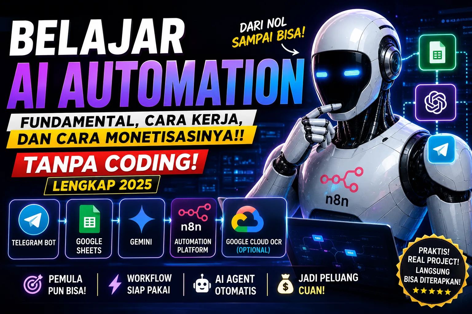 BELAJAR AI AUTOMATION: FUNDAMENTAL, CARA KERJA, DAN CARA MONETISASINYA!!